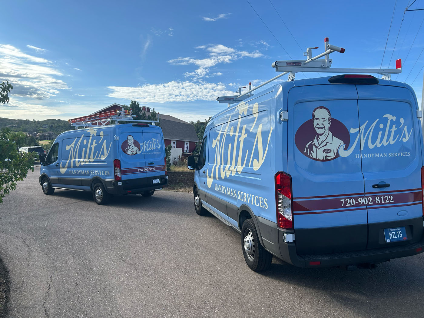 Milt's Handyman Services vehicles.